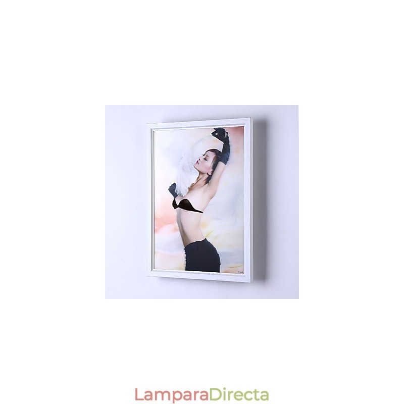 Pintura contemporánea moderna integrada para apliques de pared con luz ambiental.