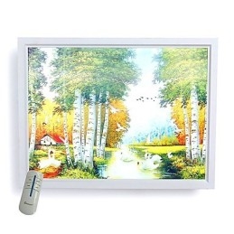 Pintura contemporánea moderna integrada para apliques de pared con luz ambiental.