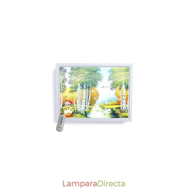 Pintura contemporánea moderna integrada para apliques de pared con luz ambiental.