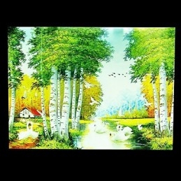 Pintura contemporánea moderna integrada para apliques de pared con luz ambiental.