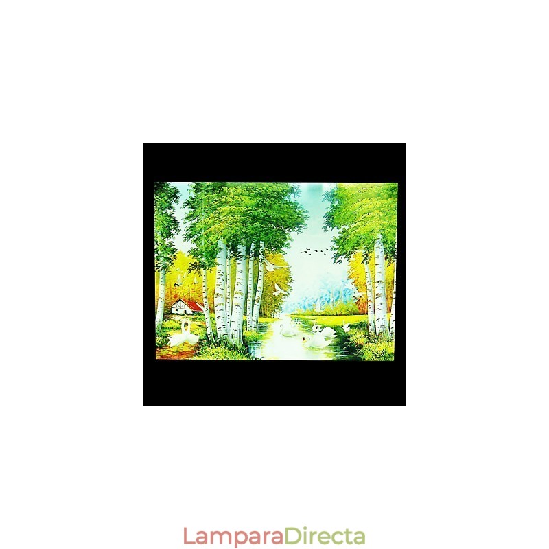 Pintura contemporánea moderna integrada para apliques de pared con luz ambiental.