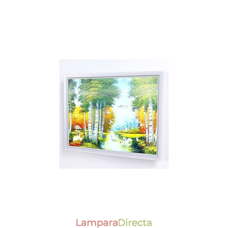 Pintura contemporánea moderna integrada para apliques de pared con luz ambiental.