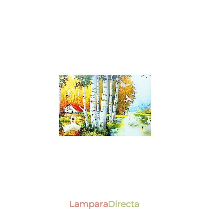 Pintura contemporánea moderna integrada para apliques de pared con luz ambiental.