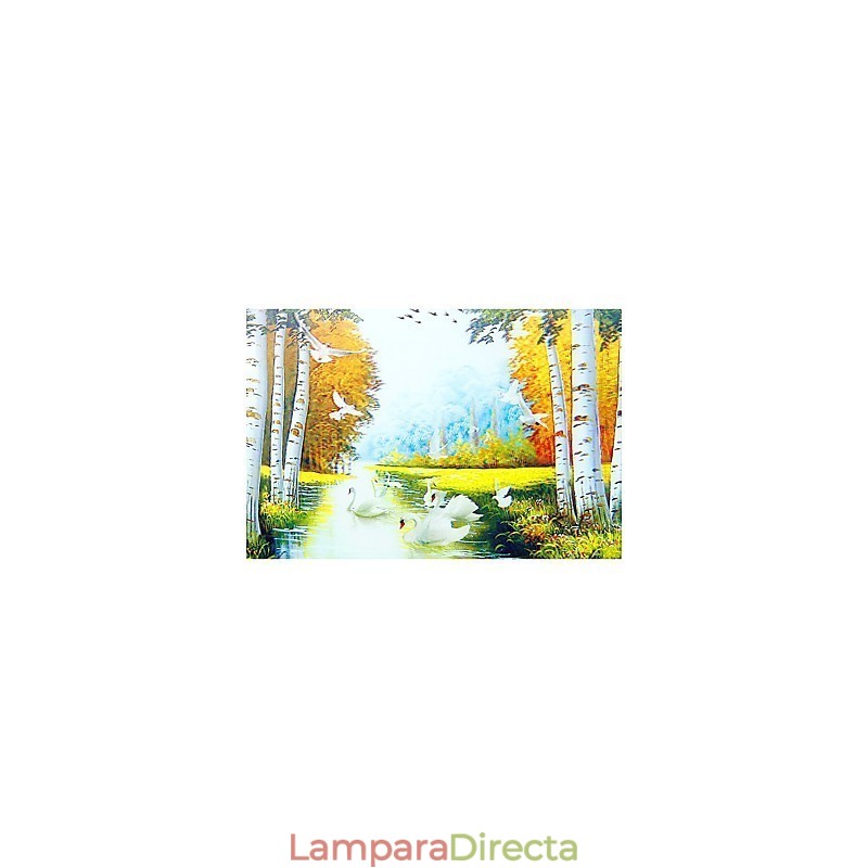 Pintura contemporánea moderna integrada para apliques de pared con luz ambiental.