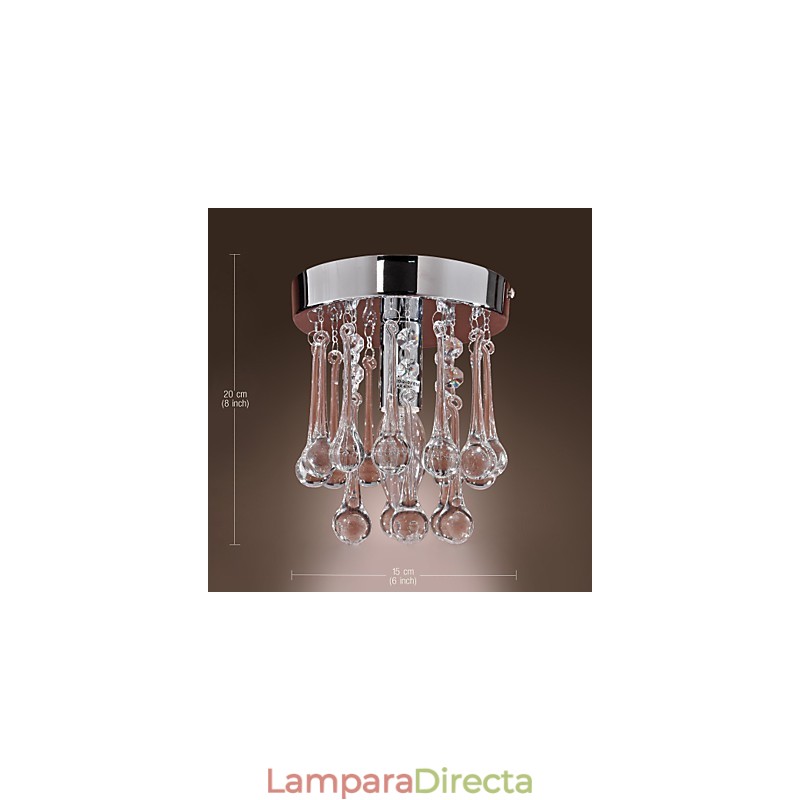 Lámpara empotrada moderna contemporánea de cristal estilo mini en cromo