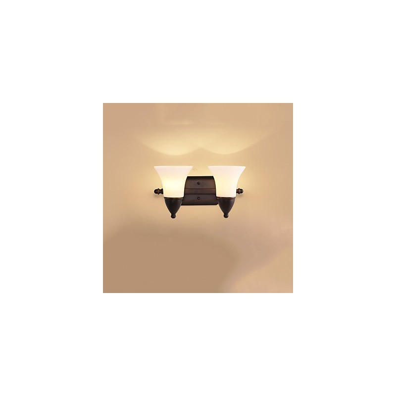 Apliques de pared con luz ambiental de estilo rústico Lodge con acabado en óxido negro para protección ocular.
