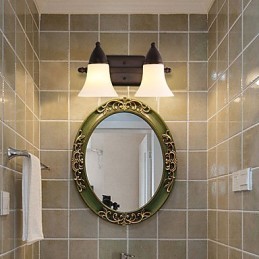 Apliques de pared con luz ambiental de estilo rústico Lodge con acabado en óxido negro para protección ocular.