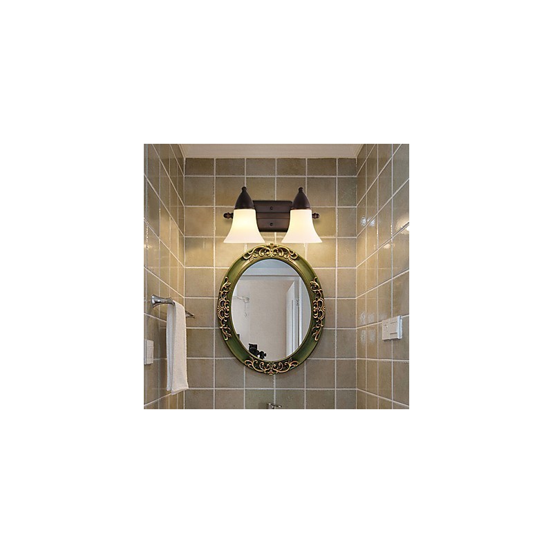 Apliques de pared con luz ambiental de estilo rústico Lodge con acabado en óxido negro para protección ocular.