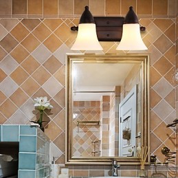 Apliques de pared con luz ambiental de estilo rústico Lodge con acabado en óxido negro para protección ocular.