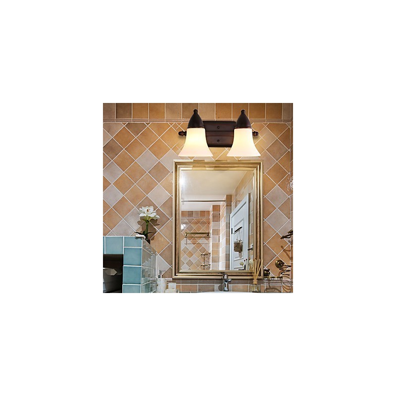 Apliques de pared con luz ambiental de estilo rústico Lodge con acabado en óxido negro para protección ocular.
