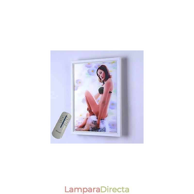 Pintura contemporánea moderna integrada para apliques de pared con luz ambiental.