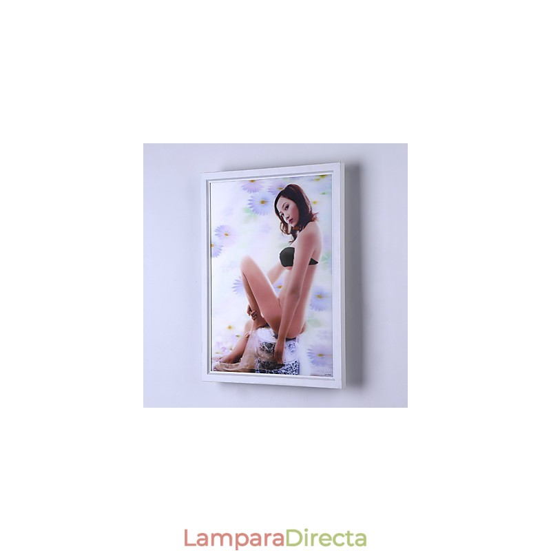 Pintura contemporánea moderna integrada para apliques de pared con luz ambiental.