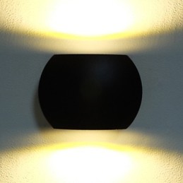 Apliques de pared con luz ambiental, acabado en óxido negro, estilo campestre moderno y contemporáneo.