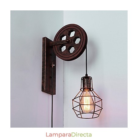 Lámpara de pared de hierro retro industrial con personalidad creativa y polea elevadora. Lámpara de pared de hierro retro industrial con personalidad creativa y polea elevadora.