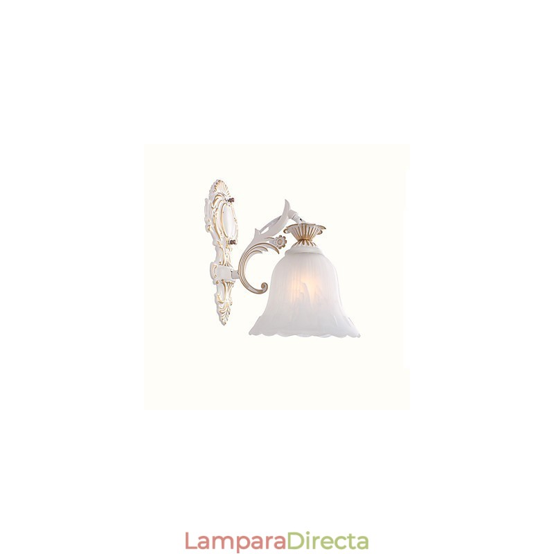 Pintura contemporánea moderna para apliques de pared con luz descendente.