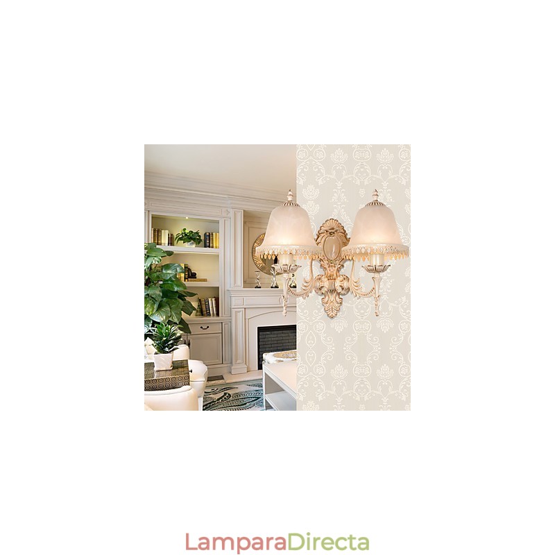 Pintura contemporánea moderna para apliques de pared con luz ambiental.