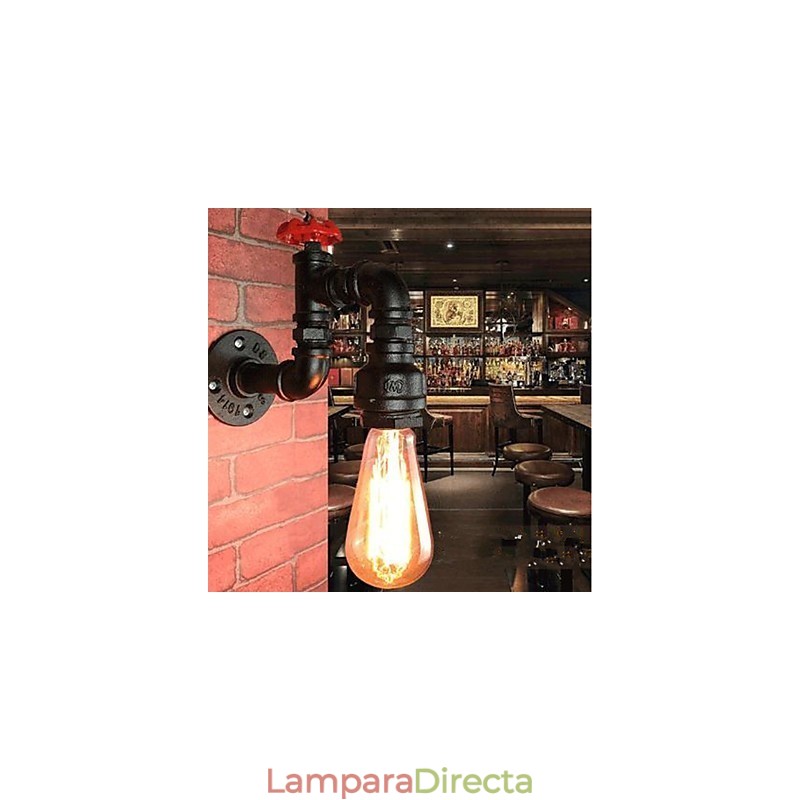 Apliques de pared con luz ambiental con pintura rústica tipo cabaña