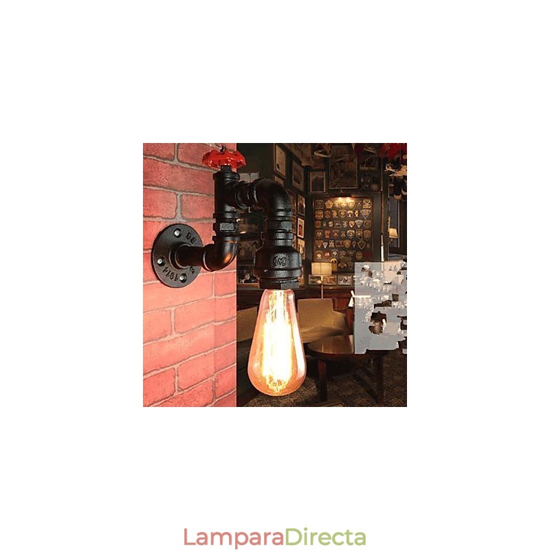 Apliques de pared con luz ambiental con pintura rústica tipo cabaña