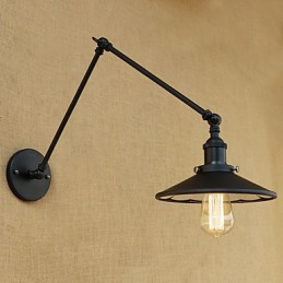 Lámpara de pared con luz ambiental de brazo oscilante con pintura retro campestre