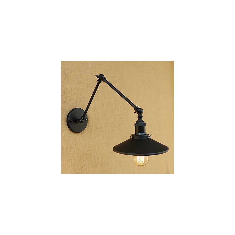 Lámpara de pared con luz ambiental de brazo oscilante con pintura retro campestre
