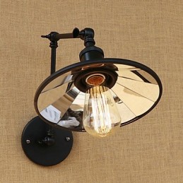 Lámpara de pared con luz ambiental de brazo oscilante con pintura retro campestre