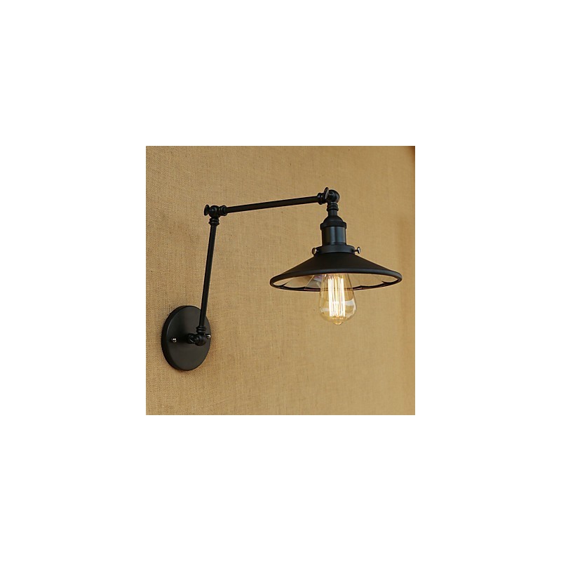 Lámpara de pared con luz ambiental de brazo oscilante con pintura retro campestre