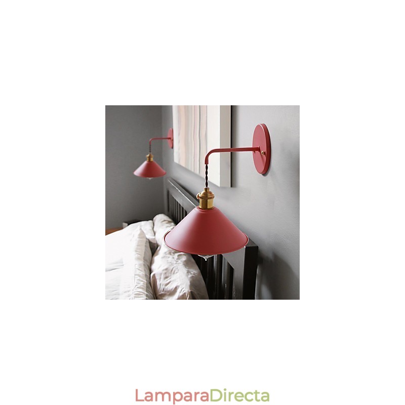 Lámpara de pared con bombillas industriales de tamaño pequeño, estilo vintage retro, de metal, para pasillo