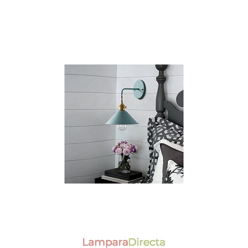 Lámpara de pared con bombillas industriales de tamaño pequeño, estilo vintage retro, de metal, para pasillo