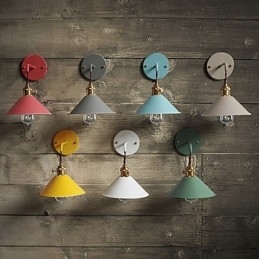 Lámpara de pared con bombillas industriales de tamaño pequeño, estilo vintage retro, de metal, para pasillo