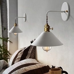 Lámpara de pared con bombillas industriales de tamaño pequeño, estilo vintage retro, de metal, para pasillo