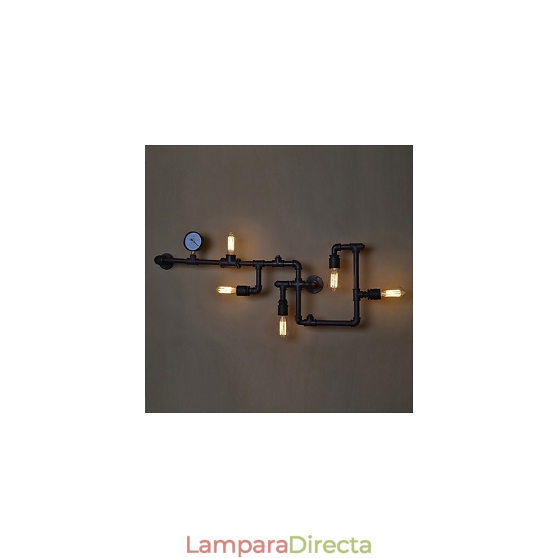 Lámparas de pared industriales tipo loft, apliques de pared Edison antiguos con bombillas, lámpara de pared de tubo vintage para iluminación de sala de estar.