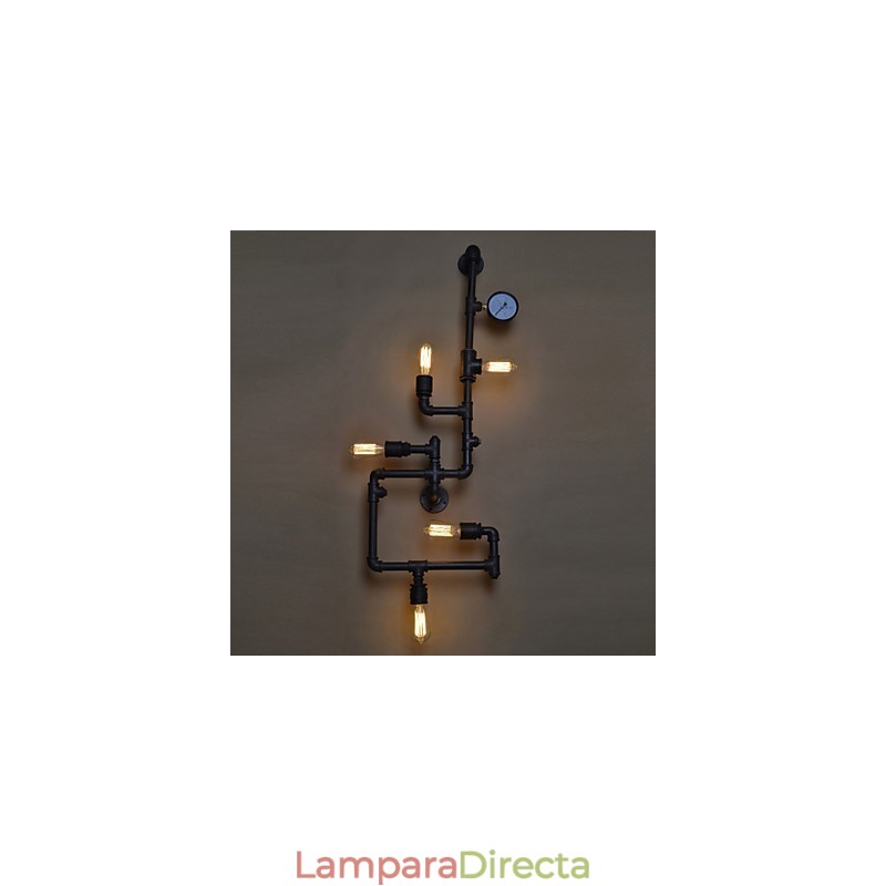 Lámparas de pared industriales tipo loft, apliques de pared Edison antiguos con bombillas, lámpara de pared de tubo vintage para iluminación de sala de estar.