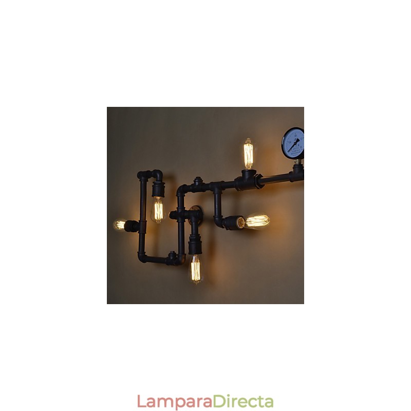 Lámparas de pared industriales tipo loft, apliques de pared Edison antiguos con bombillas, lámpara de pared de tubo vintage para iluminación de sala de estar.