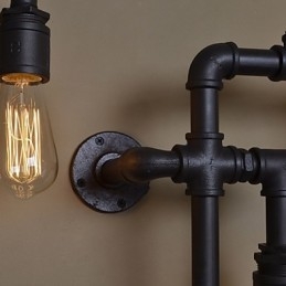 Lámparas de pared industriales tipo loft, apliques de pared Edison antiguos con bombillas, lámpara de pared de tubo vintage para iluminación de sala de estar.
