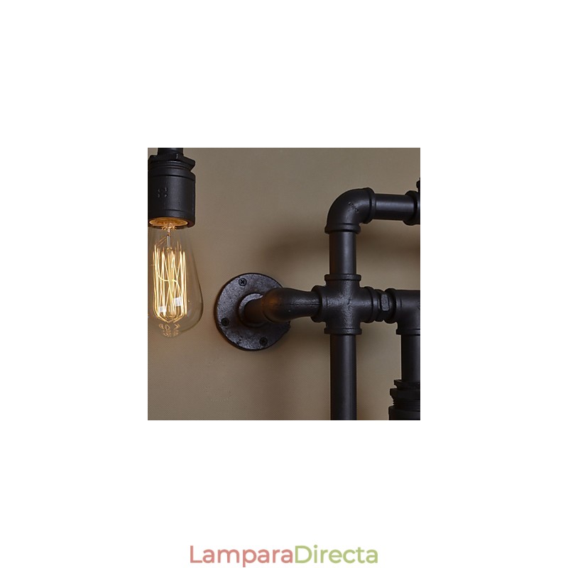 Lámparas de pared industriales tipo loft, apliques de pared Edison antiguos con bombillas, lámpara de pared de tubo vintage para iluminación de sala de estar.
