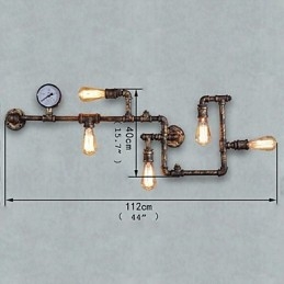 Lámparas de pared industriales tipo loft, apliques de pared Edison antiguos con bombillas, lámpara de pared de tubo vintage para iluminación de sala de estar.