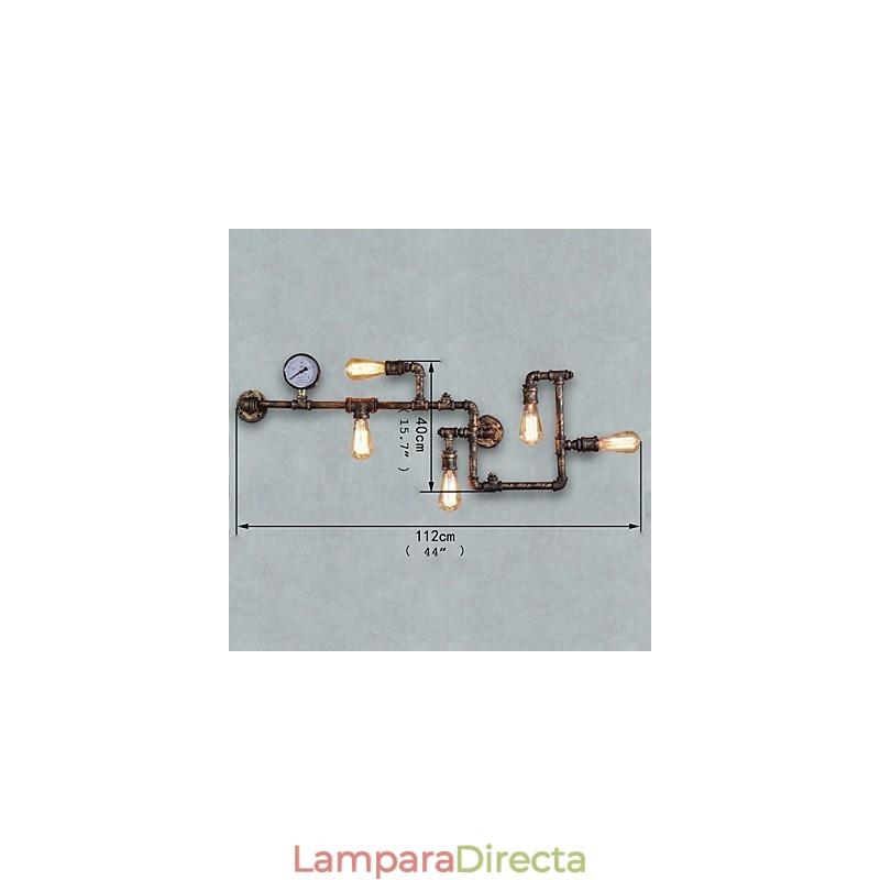 Lámparas de pared industriales tipo loft, apliques de pared Edison antiguos con bombillas, lámpara de pared de tubo vintage para iluminación de sala de estar.