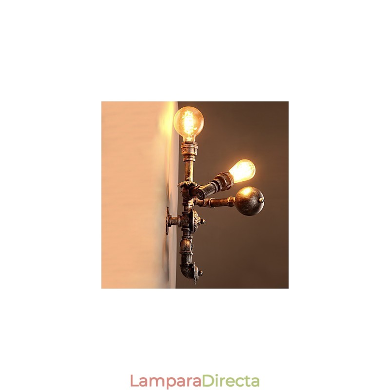 Lámparas de pared con diseño de tubería de agua para loft, estilo industrial retro, diseño de robot creativo, de metal, para restaurantes, cafeterías, bares, mesas de bar, apliques de pared