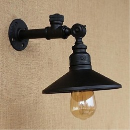 Apliques de pared con luz ambiental de estilo rústico tipo cabaña.