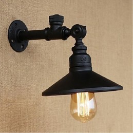Apliques de pared con luz ambiental de estilo rústico tipo cabaña.