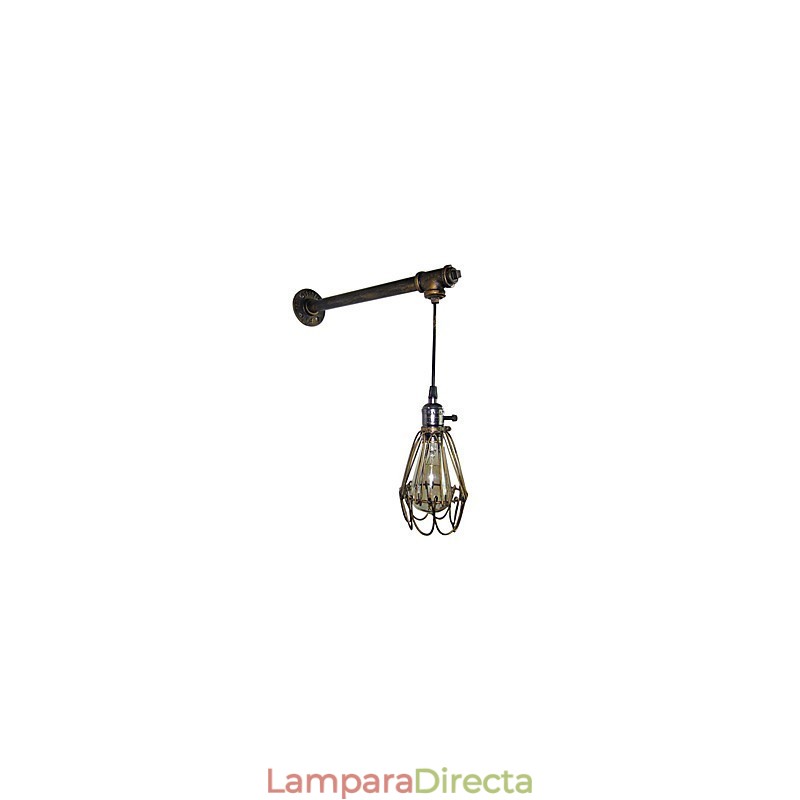 Lámpara de pared vintage tipo loft para restaurante, cafetería, pasillo, bar, lámpara de pared de jaula de hierro, iluminación industrial de tubos de hierro