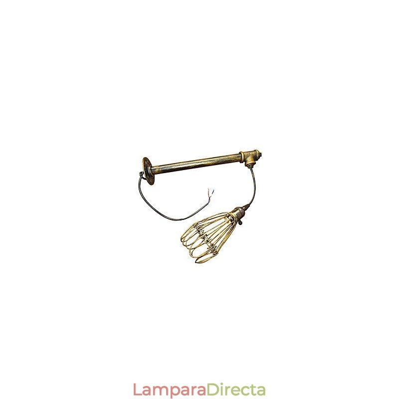 Lámpara de pared vintage tipo loft para restaurante, cafetería, pasillo, bar, lámpara de pared de jaula de hierro, iluminación industrial de tubos de hierro