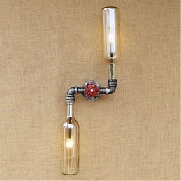 Aplique de pared de latón rústico Lodge para luz ambiental, luz de pared ámbar