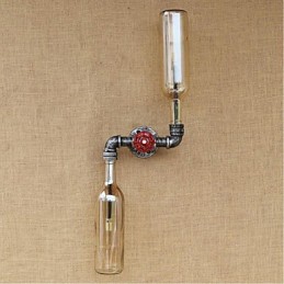 Aplique de pared de latón rústico Lodge para luz ambiental, luz de pared ámbar