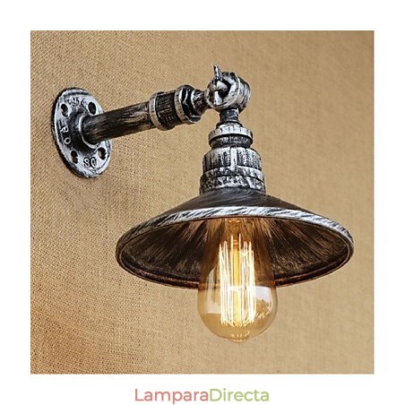 Lámpara de pared estilo industrial estilo nórdico con tubería de agua, color plateado Lámpara de pared estilo industrial estilo nórdico con tubería de agua, color plateado