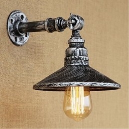 Lámpara de pared estilo industrial estilo nórdico con tubería de agua, color plateado