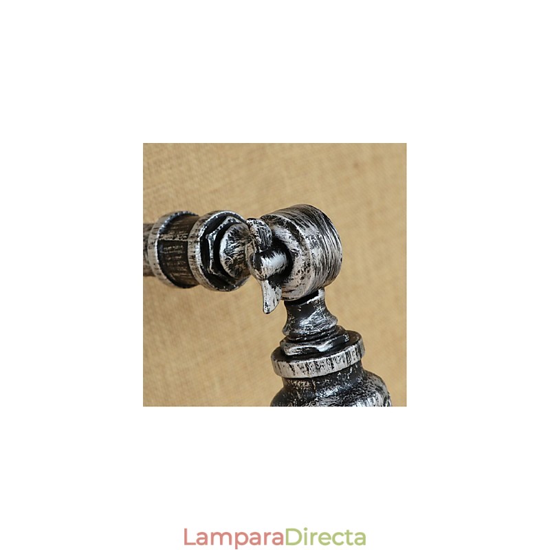 Lámpara de pared estilo industrial estilo nórdico con tubería de agua, color plateado