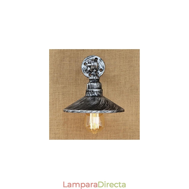 Lámpara de pared estilo industrial estilo nórdico con tubería de agua, color plateado