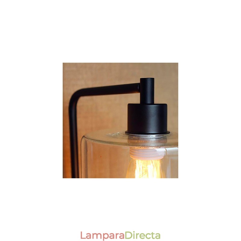 Lámpara de ambiente de brazo oscilante con acabado rústico de óxido negro estilo Lodge Country.