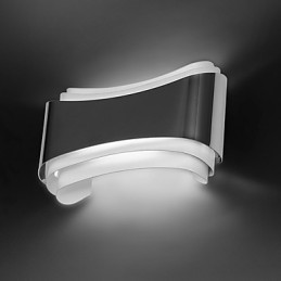Aplique de pared con luz ambiental integrada, moderno y contemporáneo, cromado